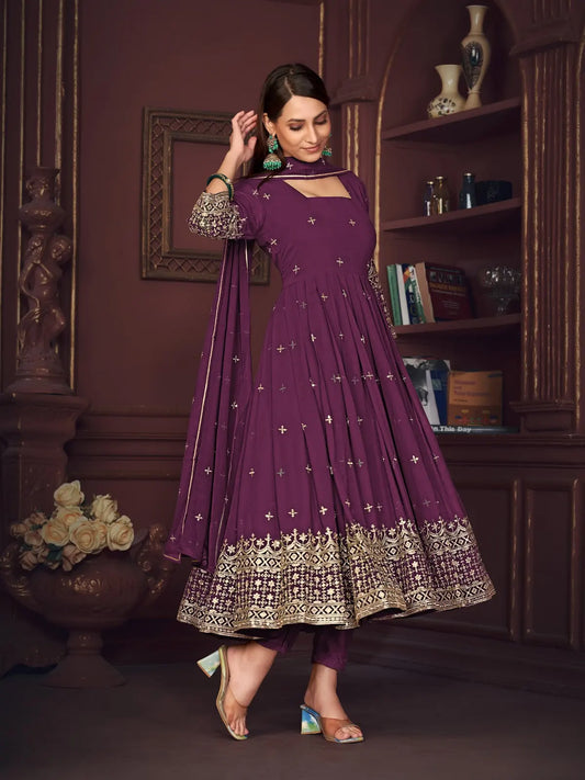 Royal Embroidered Anarkali Suit with Elegant Design