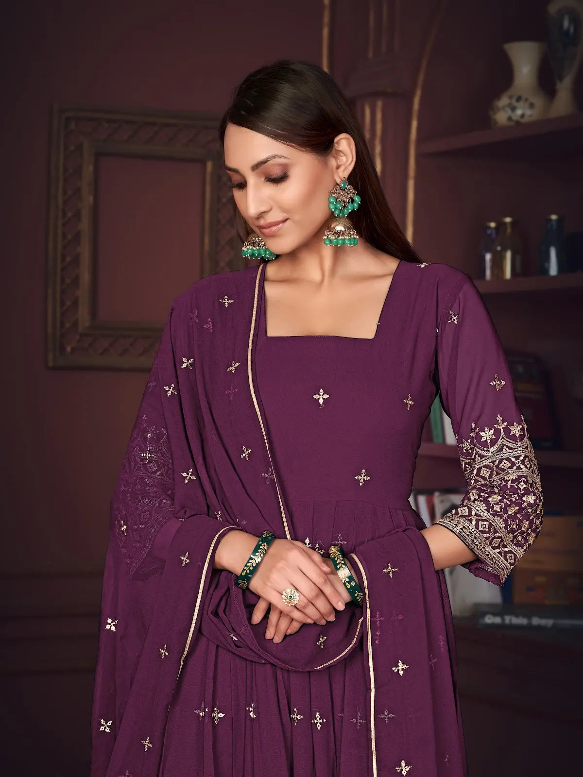 Royal Embroidered Anarkali Suit with Elegant Design