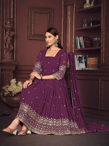 Royal Embroidered Anarkali Suit with Elegant Design