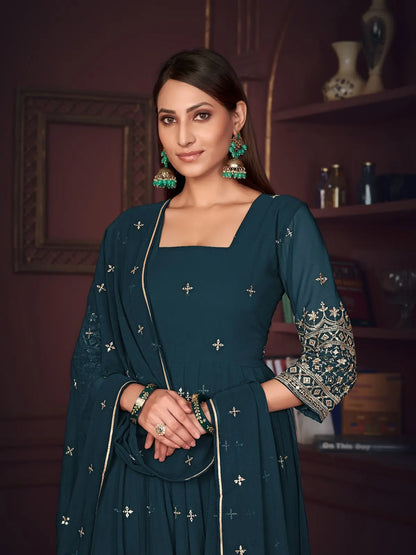 Stylish Ethnic Anarkali Suit with Fancy Embroidery