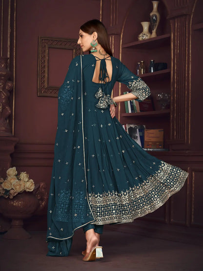Stylish Ethnic Anarkali Suit with Fancy Embroidery