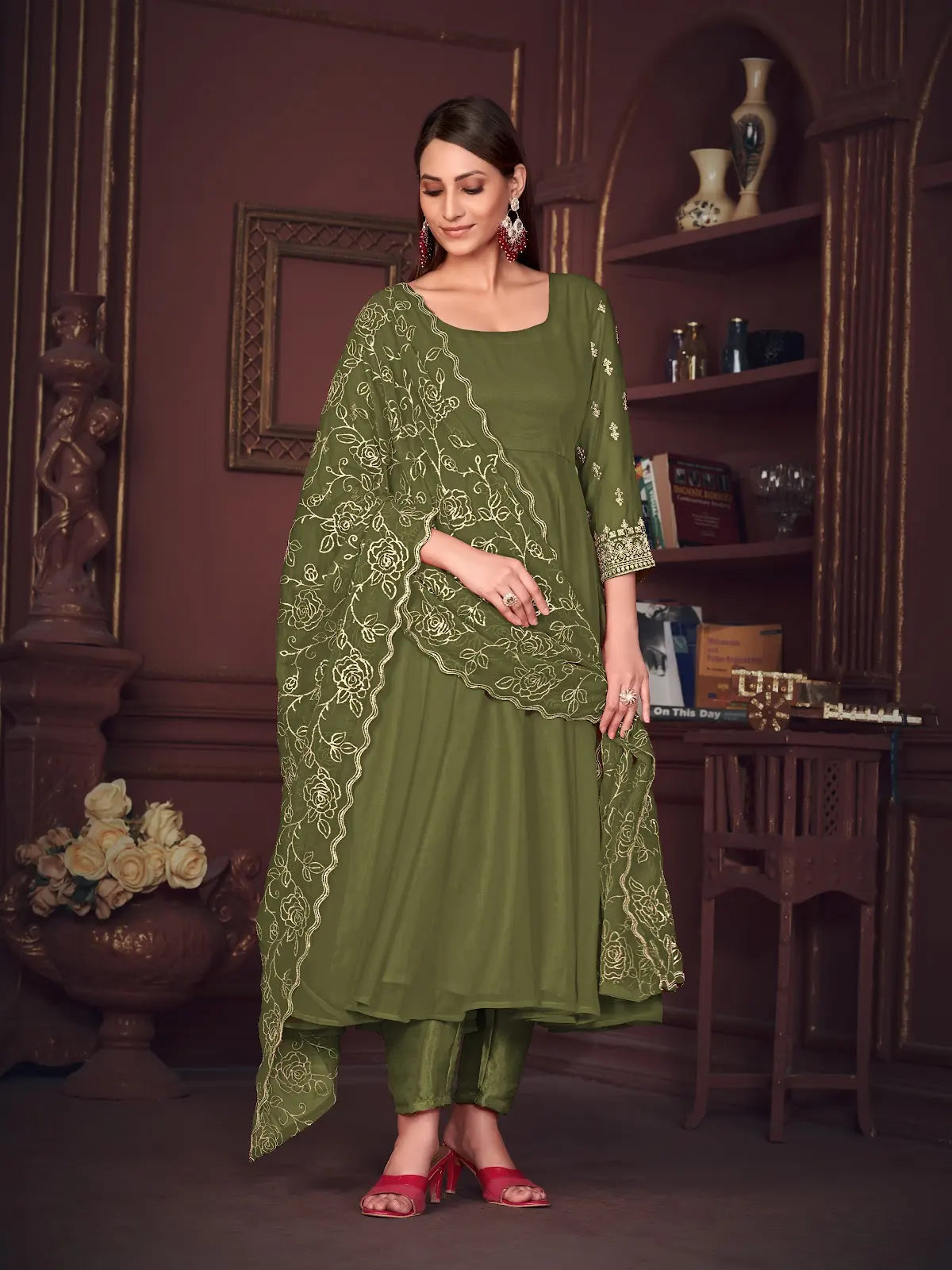 Premium Party Wear Anarkali Suit with Fancy Pattern