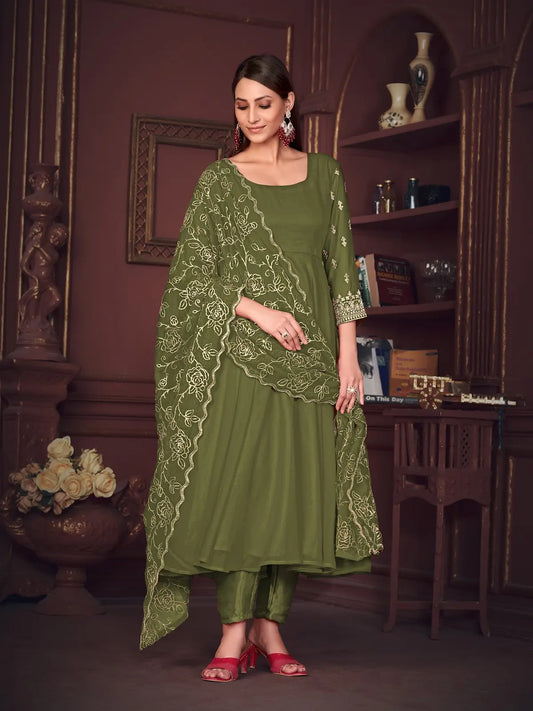 Premium Party Wear Anarkali Suit with Fancy Pattern