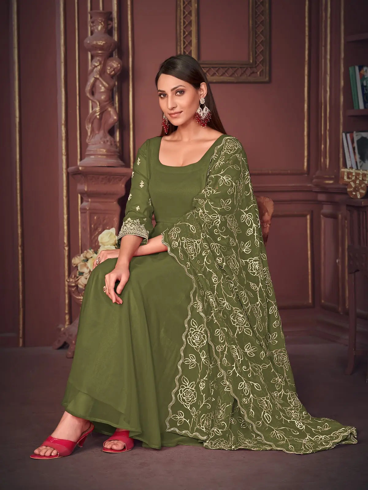 Premium Party Wear Anarkali Suit with Fancy Pattern