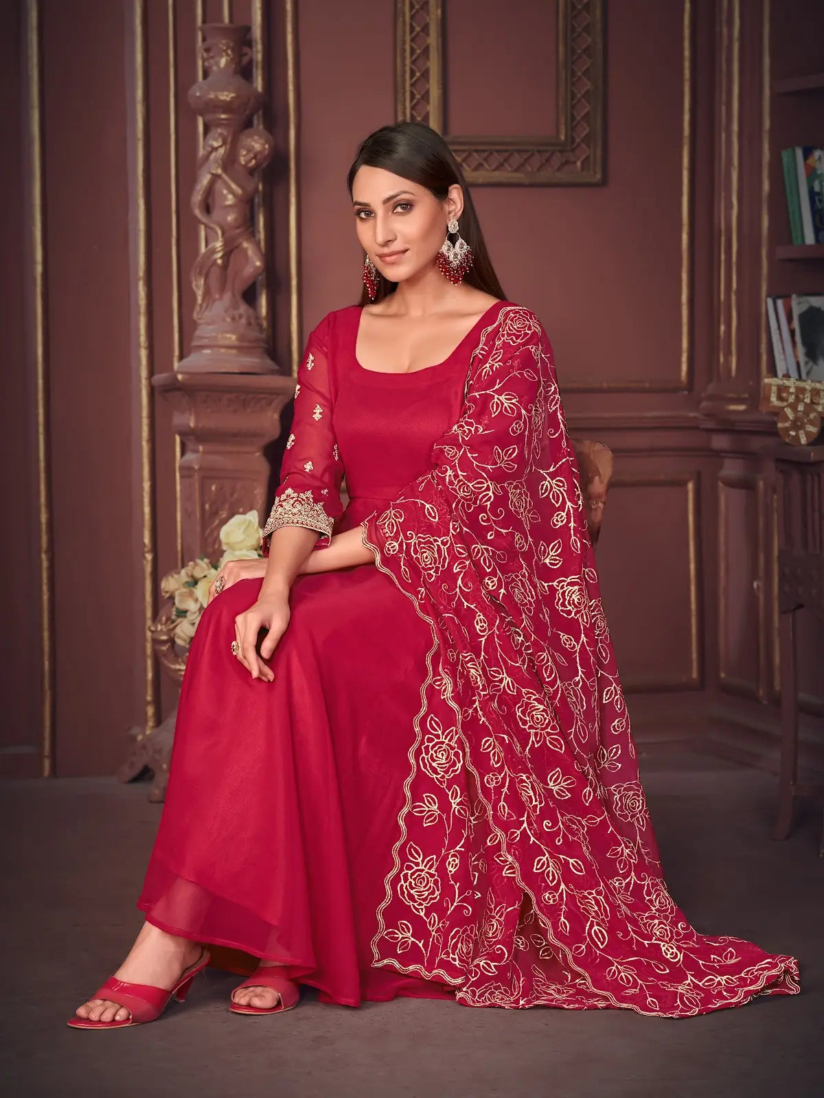 Classic Wedding Anarkali Suit with Heavy Work