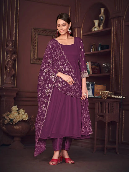 Elegant Designer Anarkali Suit with Heavy Dupatta