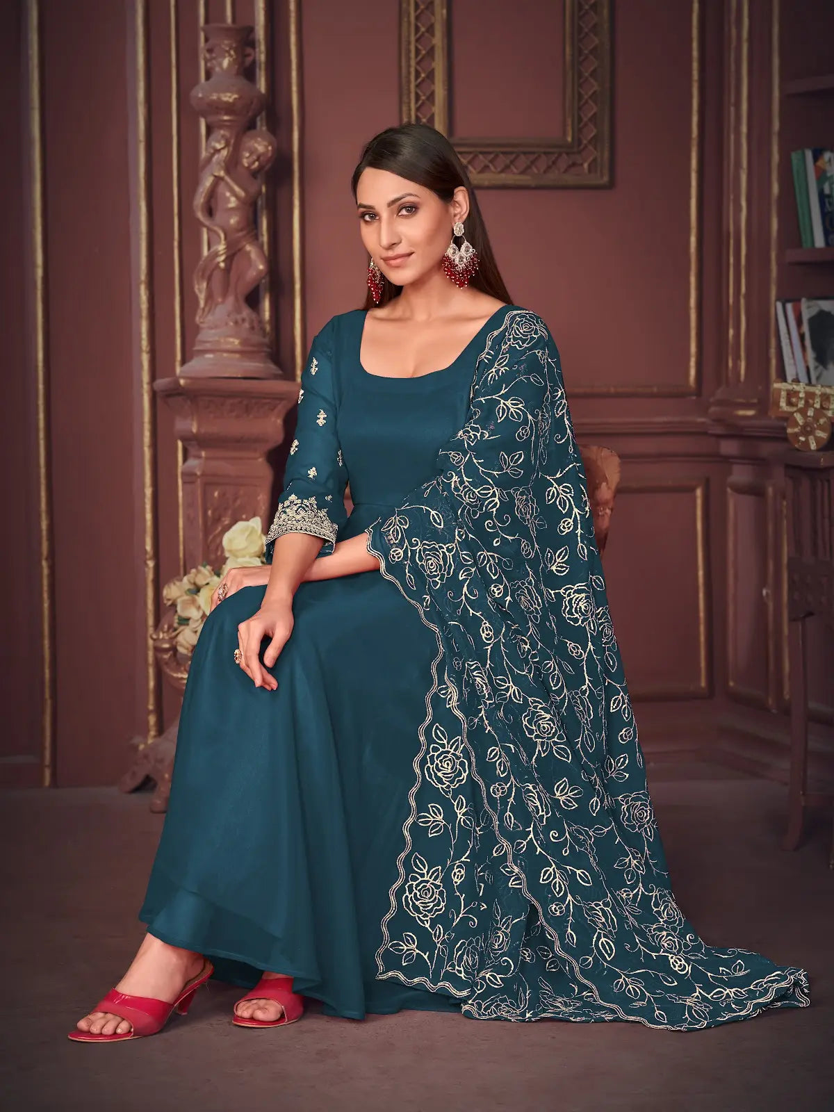 Stunning Festive Wear Anarkali Suit with Designer Finish