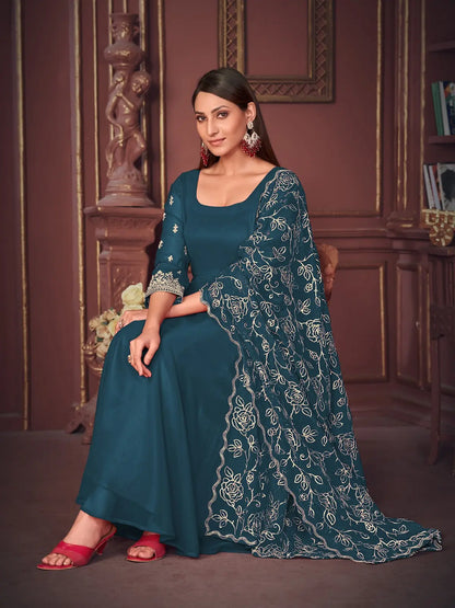 Stunning Festive Wear Anarkali Suit with Designer Finish