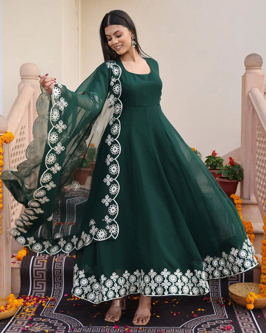 Luxury Embroidered Anarkali Suit with Elegant Finish