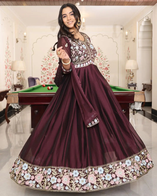 Royal Festive Wear Anarkali Suit with Designer Dupatta