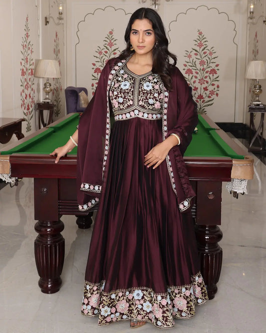 Royal Festive Wear Anarkali Suit with Designer Dupatta