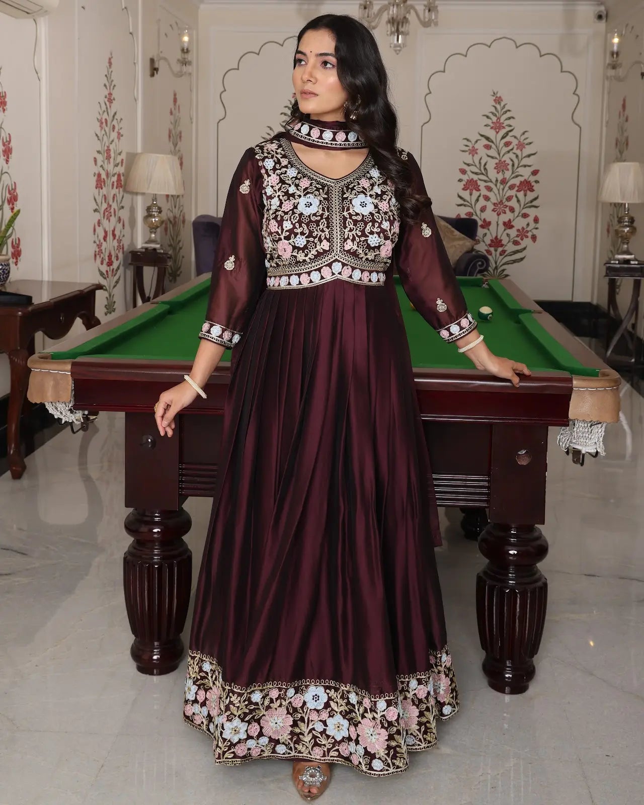 Royal Festive Wear Anarkali Suit with Designer Dupatta