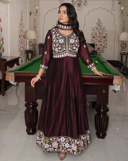 Royal Festive Wear Anarkali Suit with Designer Dupatta