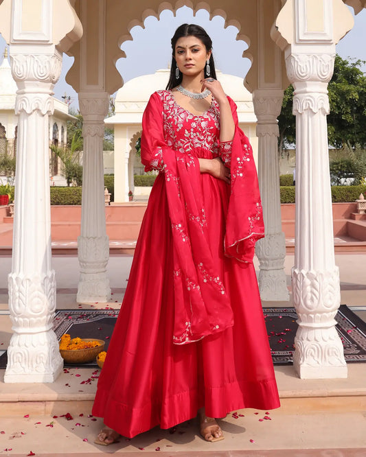Gorgeous Wedding Anarkali Suit with Heavy Pattern