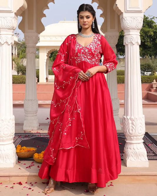 Gorgeous Wedding Anarkali Suit with Heavy Pattern