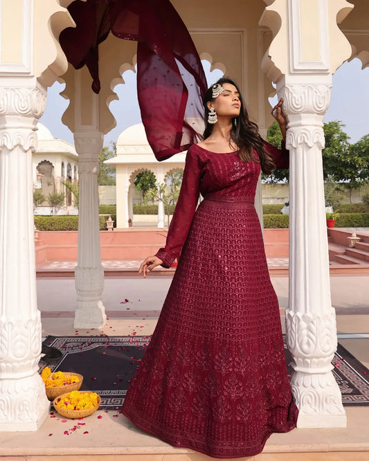 Stylish Party Wear Anarkali Suit with Elegant Finish