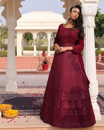 Stylish Party Wear Anarkali Suit with Elegant Finish