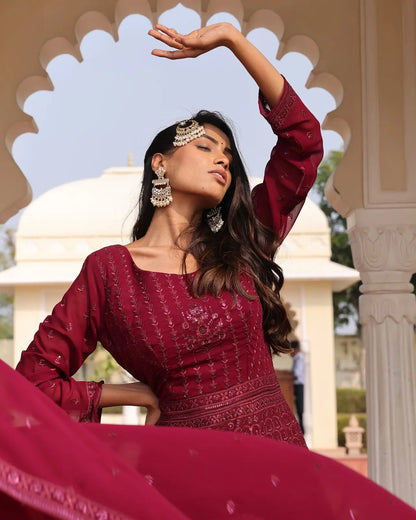 Stylish Party Wear Anarkali Suit with Elegant Finish