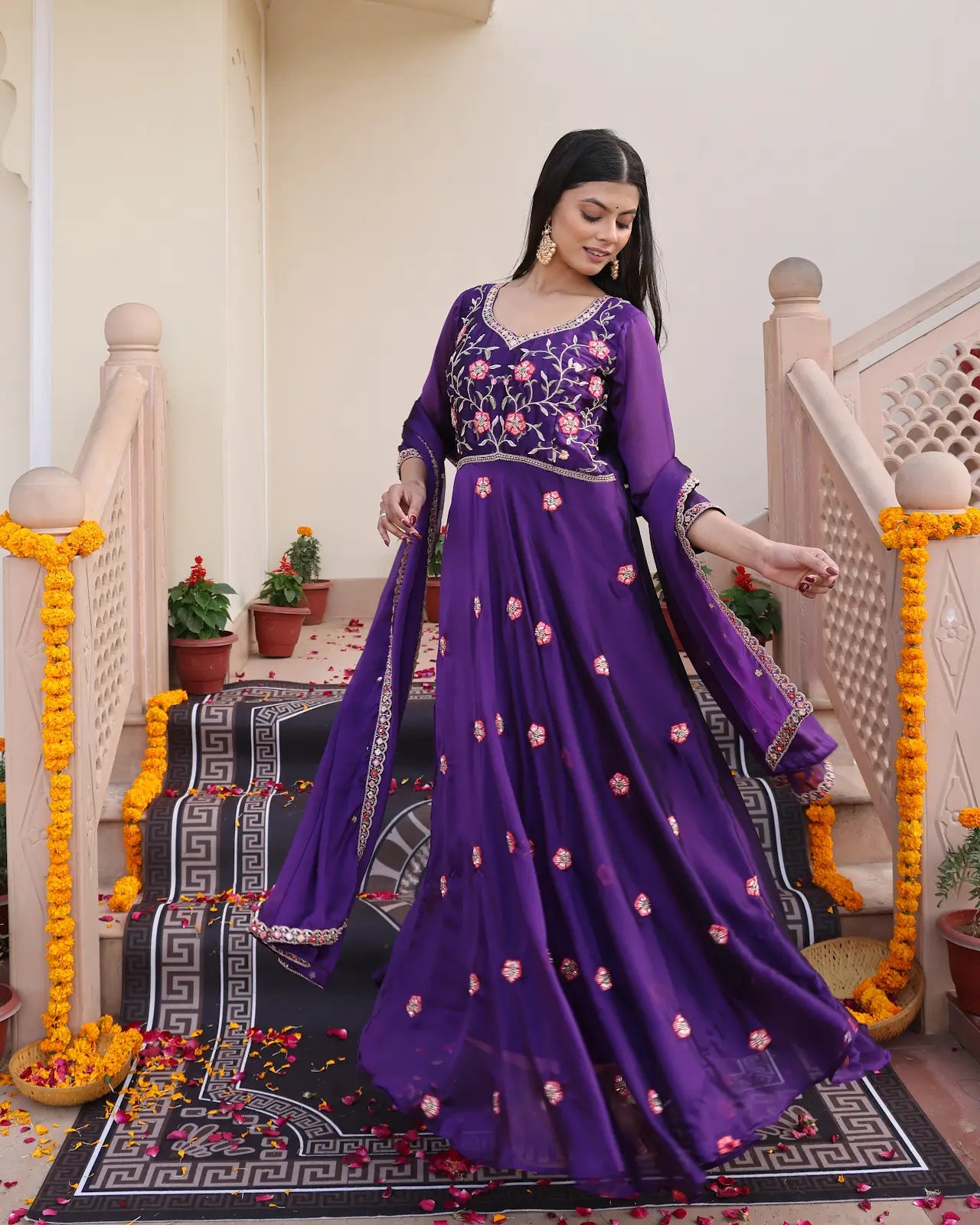 Royal Ethnic Anarkali Suit with Heavy Designer Work