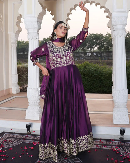 Classic Festive Anarkali Suit with Rich Embroidery