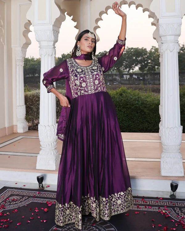 Classic Festive Anarkali Suit with Rich Embroidery