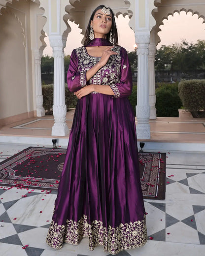 Classic Festive Anarkali Suit with Rich Embroidery