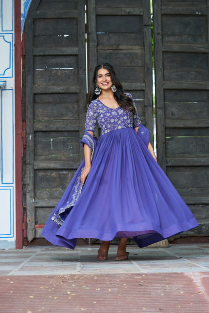 Royal Gown  Embroidered Festive Women's Anarkali Dress