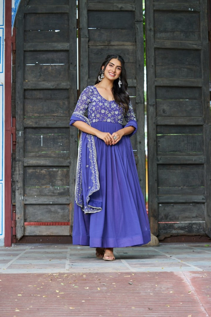 Royal Gown  Embroidered Festive Women's Anarkali Dress