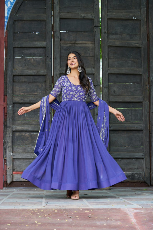 Royal Gown  Embroidered Festive Women's Anarkali Dress