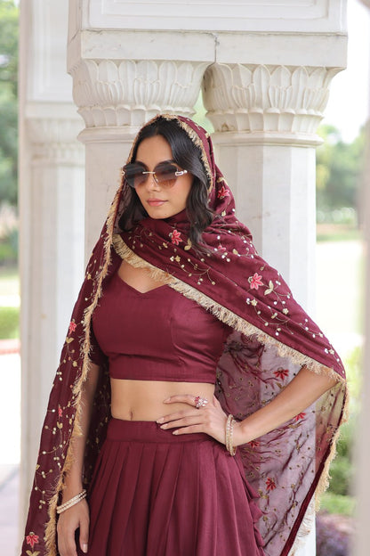 Heavy Embroidered Designer Wedding Lehenga Set Style 021
