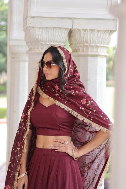 Heavy Embroidered Designer Wedding Lehenga Set Style 021