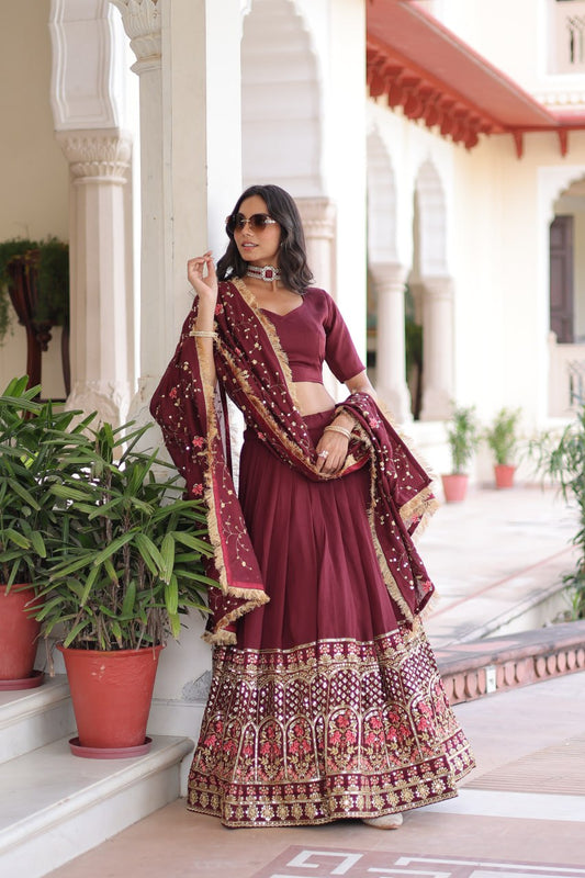 Heavy Embroidered Designer Wedding Lehenga Set Style 021