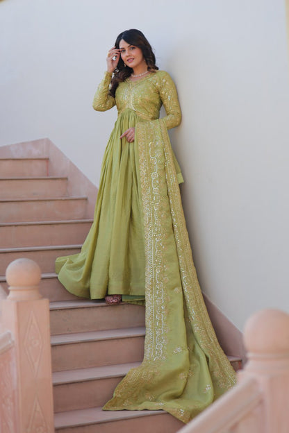 Sitara Gown  Embroidered Festive Women's Anarkali Dress