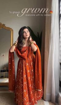 Elegant Anarkali Suit  Party Wear Women's Anarkali Dress