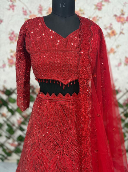 Emerald Heavy Embroidered Embroidered Lehenga Choli Set Style 008