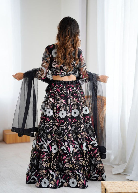 Heavy Embroidered Lehenga Choli with Net Dupatta Style 011