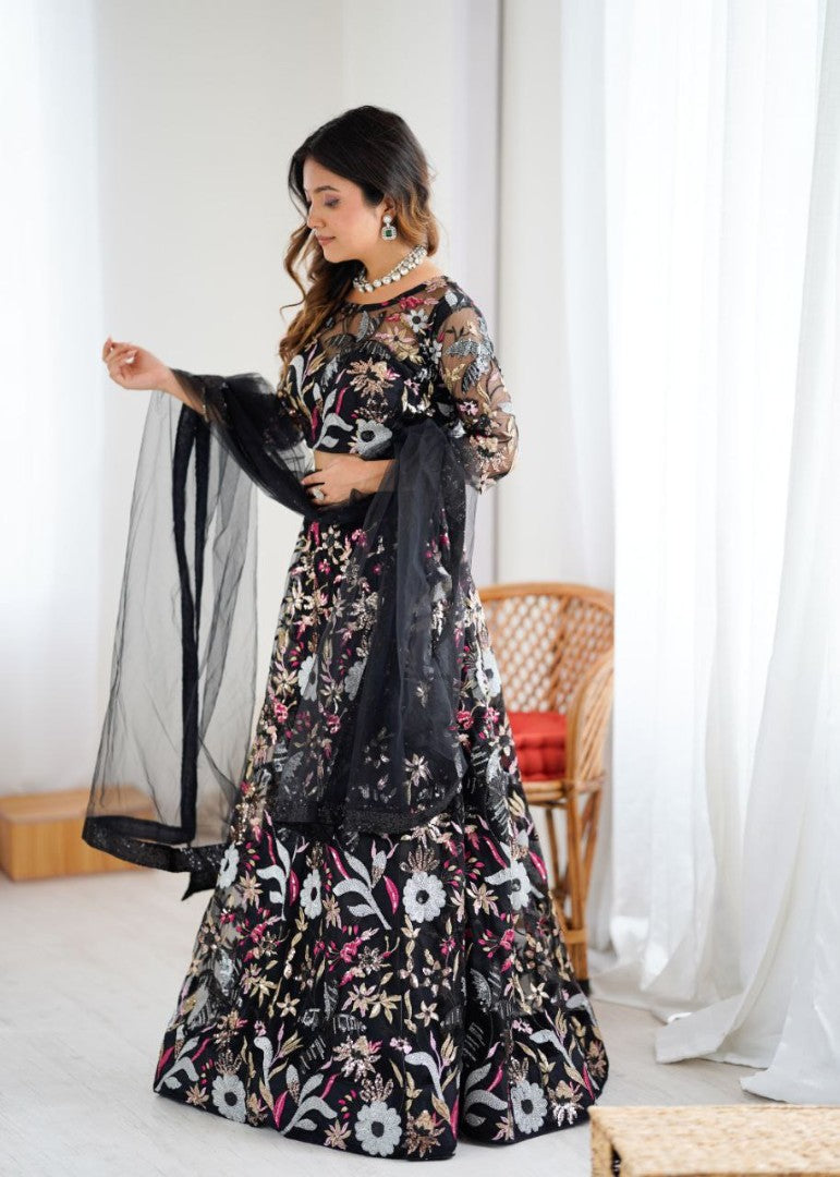 Heavy Embroidered Lehenga Choli with Net Dupatta Style 011
