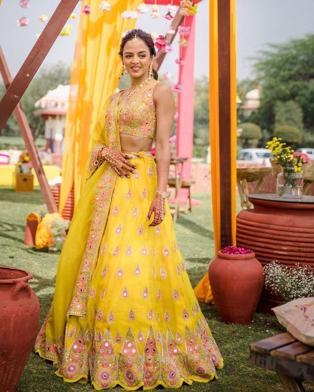 Party Wear Lehenga Choli with Embroidery HKV-003210 YELLOW
