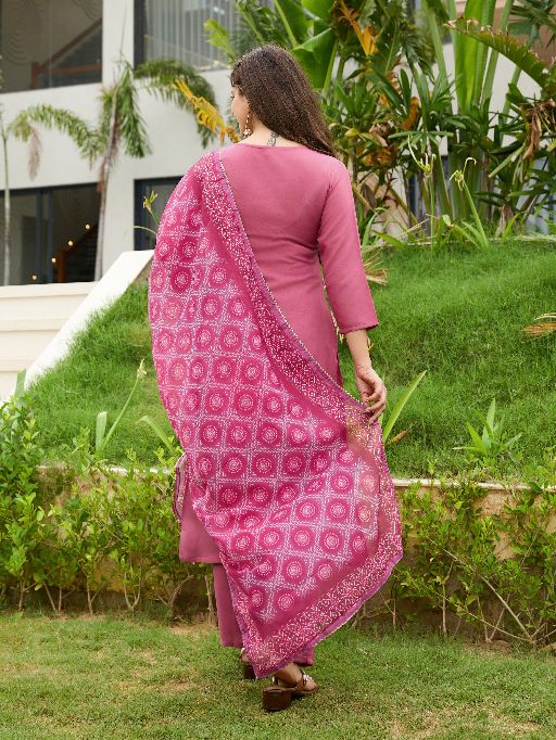Women Beautiful Embroidery Rayon Fabric with Straight Kurta, Pant and Dupatta Set 698