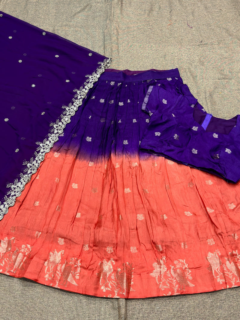 Pure Viscose Dola  Zari Weaving Border With all over butta Lehenga Choli with Dupatta