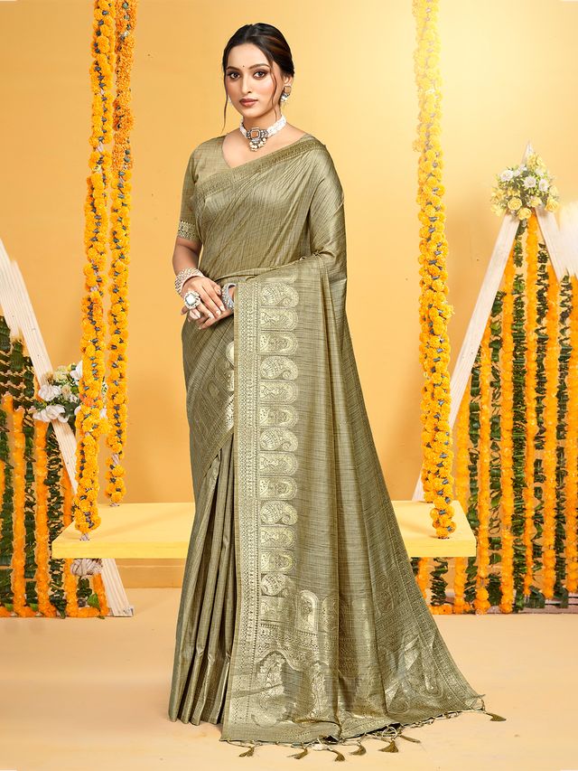 Beige color Beautiful Assam Silk Fabric Saree Woven Designer Saree