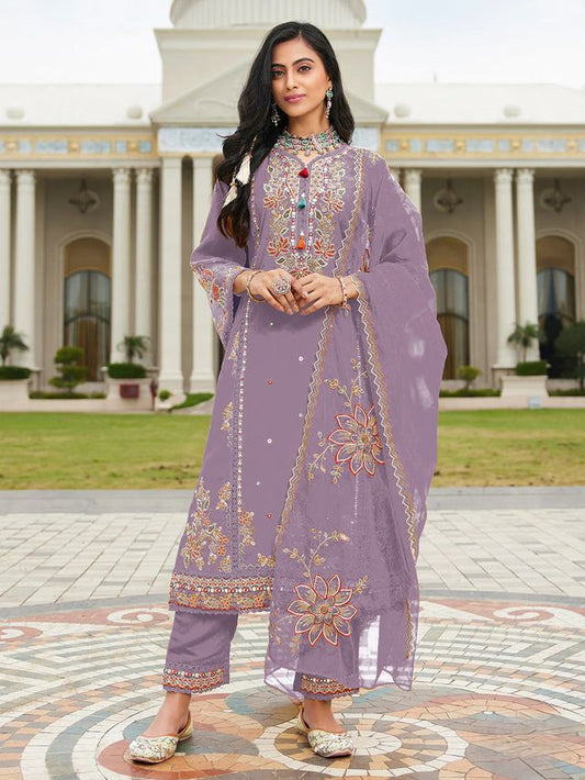 Beautiful Ethnic Partywear Designer Embroidered Suit