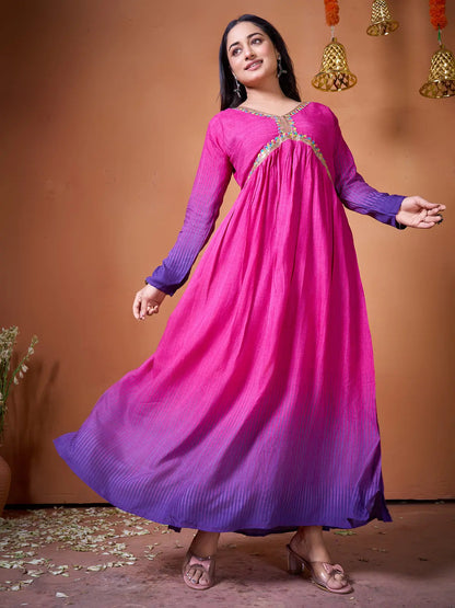 Purple Rayon Printed Kurti for Women Casual & Festive Wear