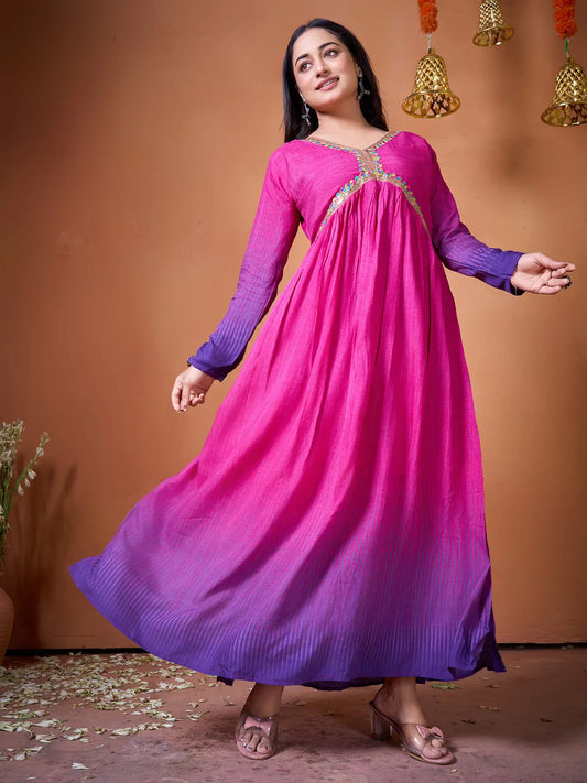 Purple Rayon Printed Kurti for Women Casual & Festive Wear