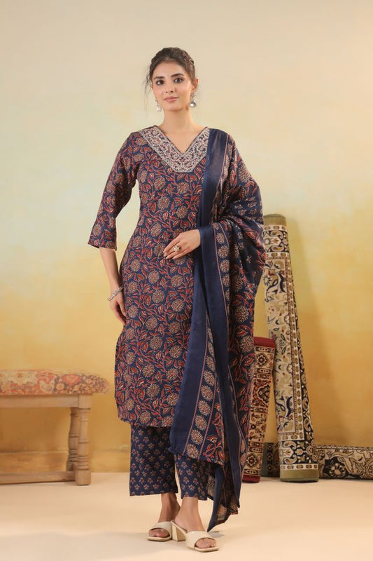 Cotton Fabric Stylish And Trendy Kurta Set For Ethnic Girls