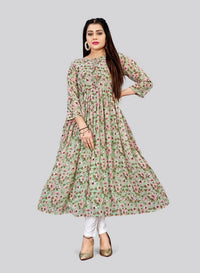 Pista Color Georgette Fabric Readymade Kurti For Ethnic Festive Looks