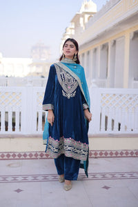 Rama Color Designer Ethnic Heavy Partywear Suit For Ceremonial Looks