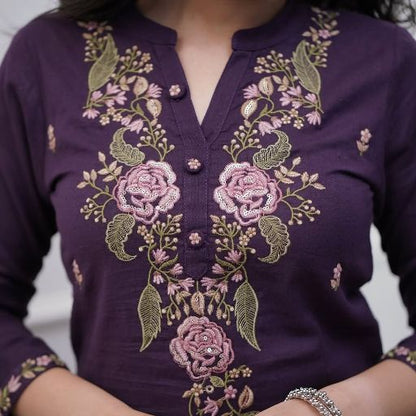 Women's Viscose Rayon Embroidered Straight Kurta with Pant And Dupatta Set