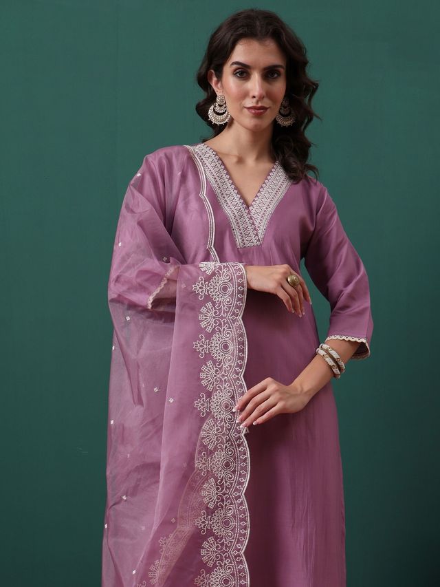 Lavender Color Beautiful Ethnic Suit For Classy Trendy Girl
