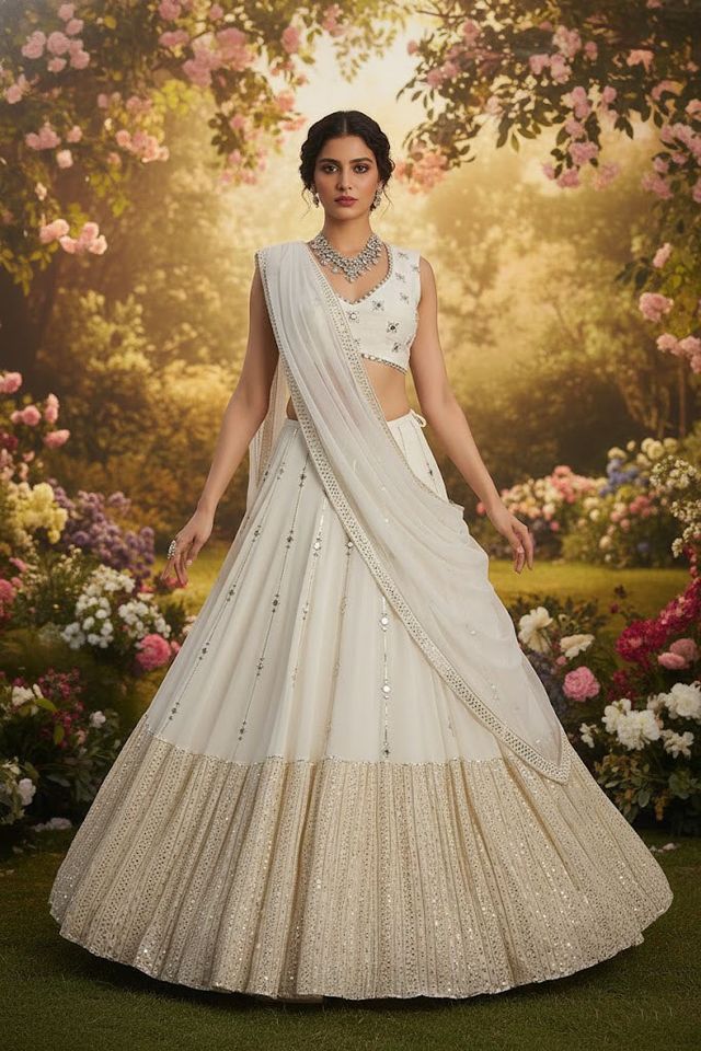 Festive  Designer Lehenga Choli Set for Women HKV-003630 OFFWHITE